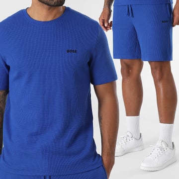 BOSS - Tee Shirt y Jogging Shorts Waffle 50535891 50535884 Azul real